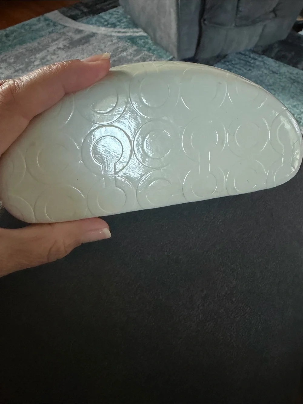 Coach Cream & Brown Signature Eyewear Case